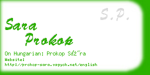 sara prokop business card